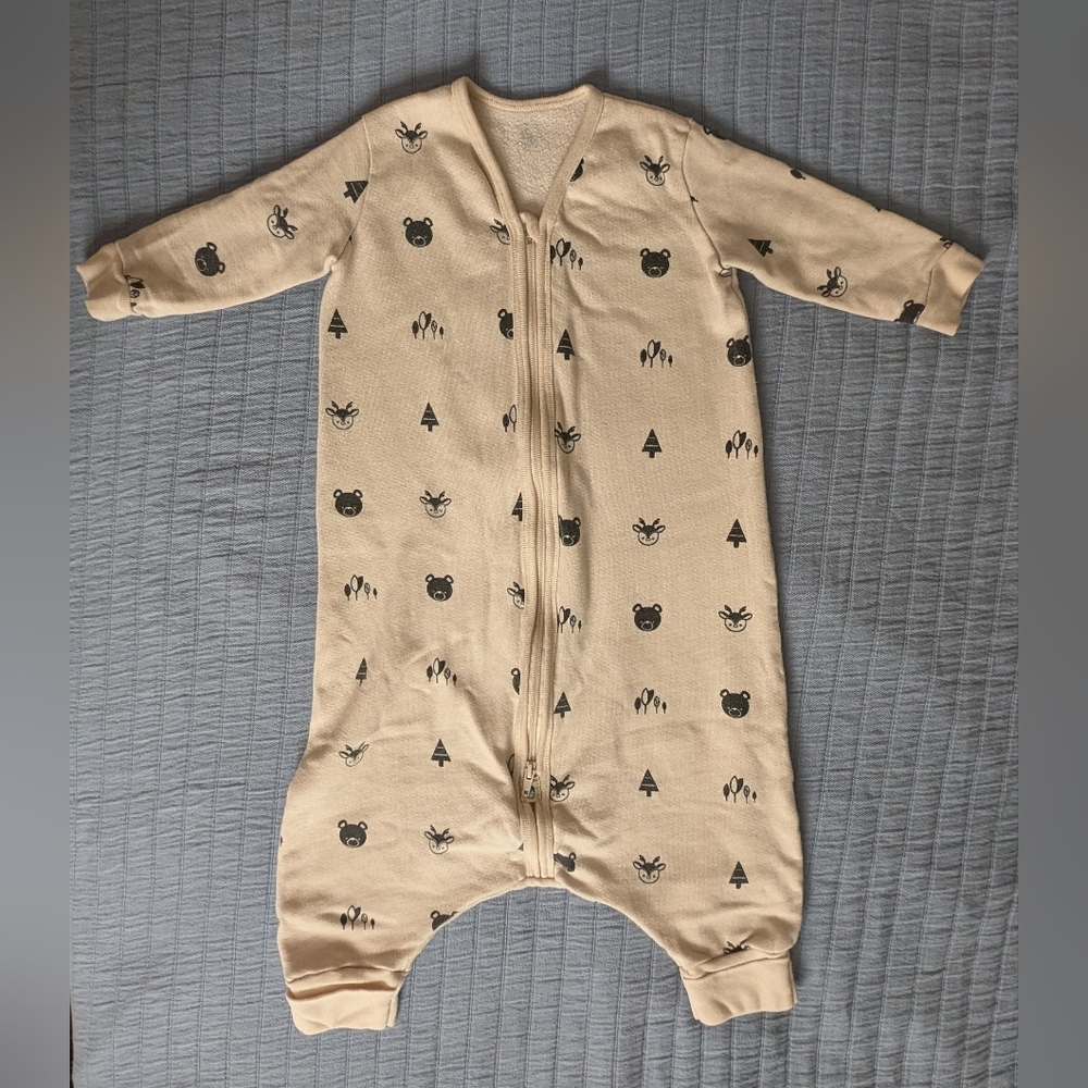 Long Sleeve Organic Cotton Fleece Sleeper Bag For Walkers Large (12-18 Mos)